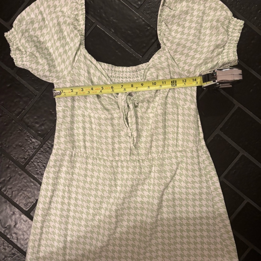 Roxy Green Gingham Puff Sleeve Dress - Picture 4 of 5